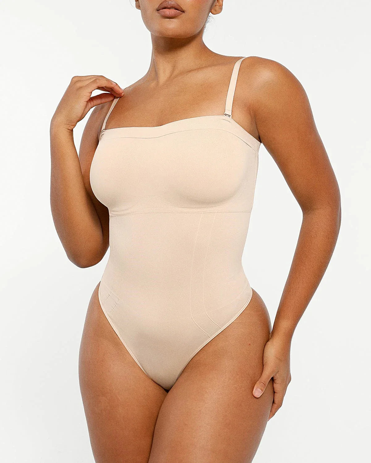 Bare Essentials™ Skin Flow Strapless Sculpt Thong Bodysuit