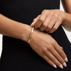 Crystal Heart Bangle (Gold)