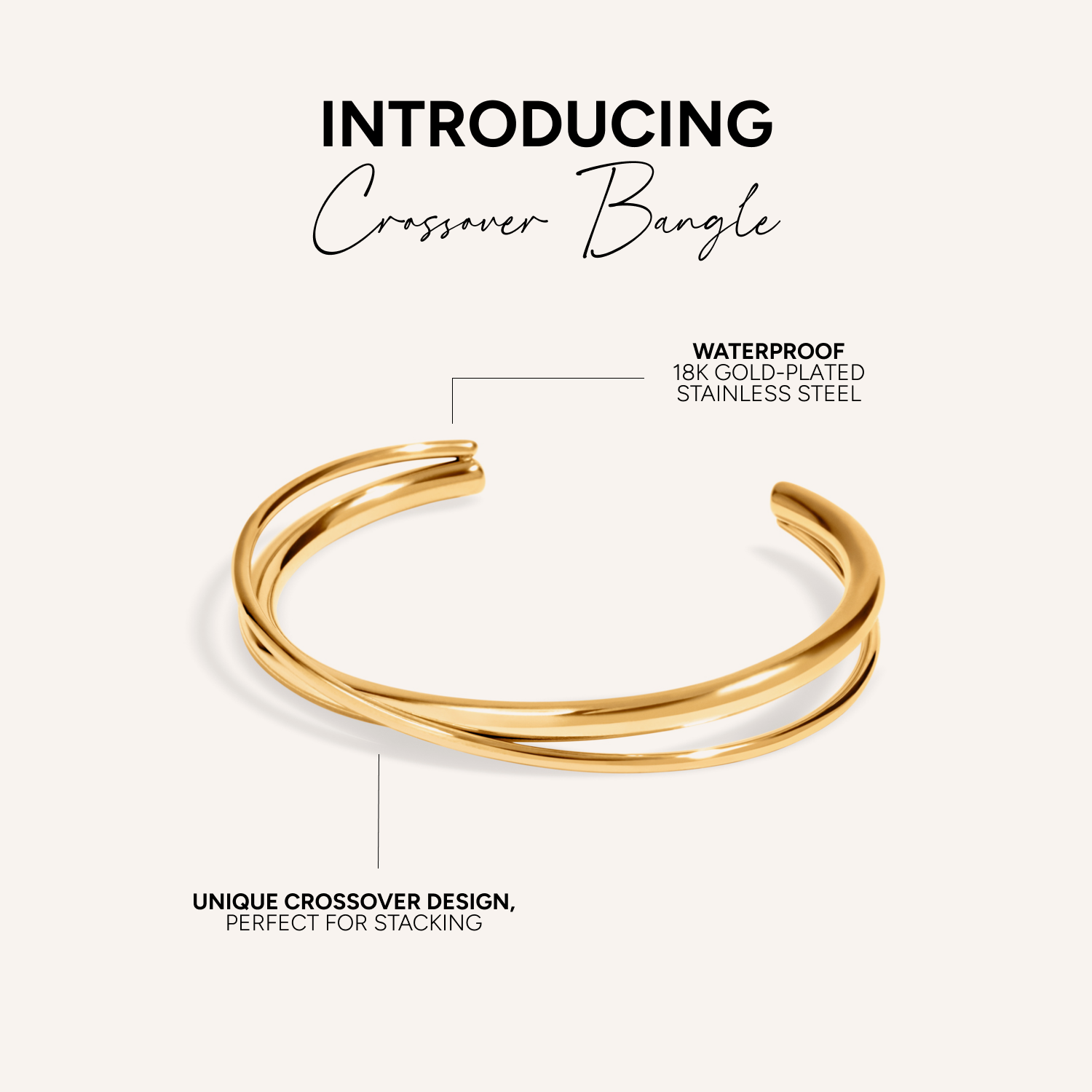Crossover Bangle (Gold)