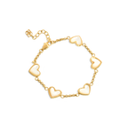 White Quartz Multi Heart Bracelet (Gold)